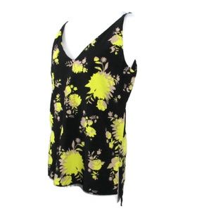 Topshop Strappy Tank Top Cami High Low V Back Neck